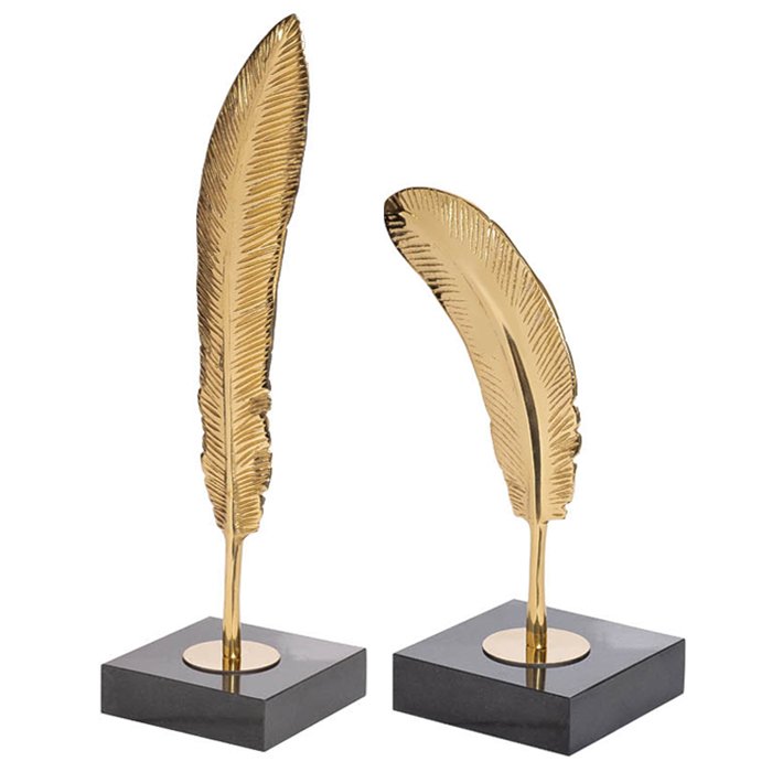 Статуэтка Feather Gold Золотой Черный Статуэтка Feather Gold Золотой Черный в Самаре | Loft Concept