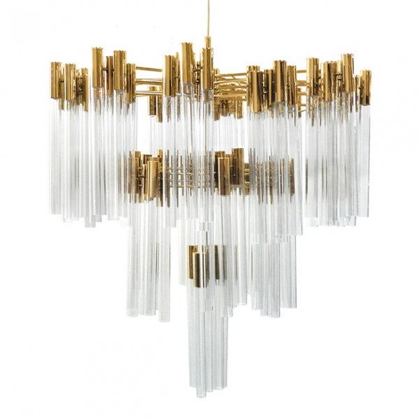 Люстра Contemporary chandelier crystal brass Глянцевое золото Прозрачное Стекло в Самаре | Loft Concept 