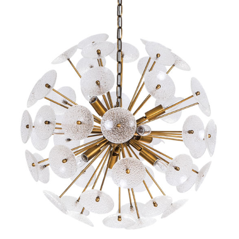 Люстра Sputnik Textured Glass White Chandelier Золотой Белый в Самаре | Loft Concept 