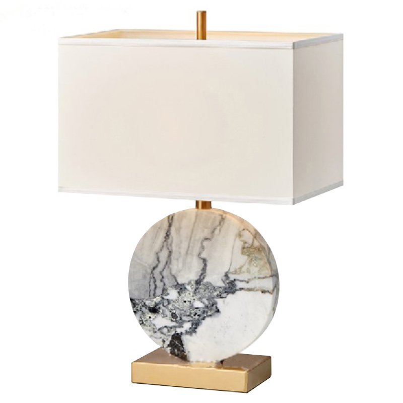 Настольная лампа Lua Grande Table Lamp gray marble Белый Серый Латунь в Самаре | Loft Concept 