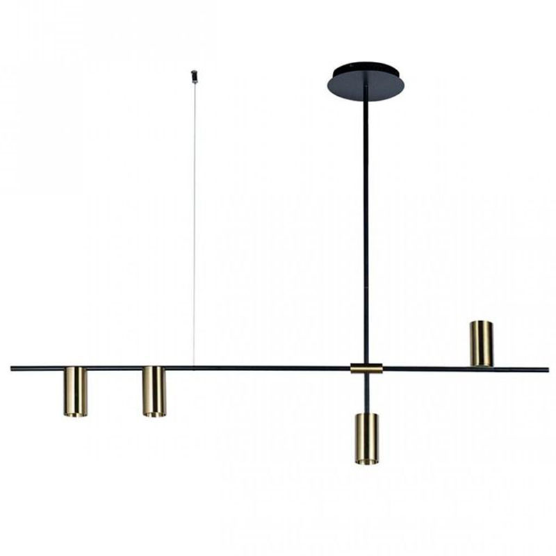 Подвесной светильник TRIBES LINEAR PENDANT 4 плафона Глянцевое золото Черный в Самаре | Loft Concept 