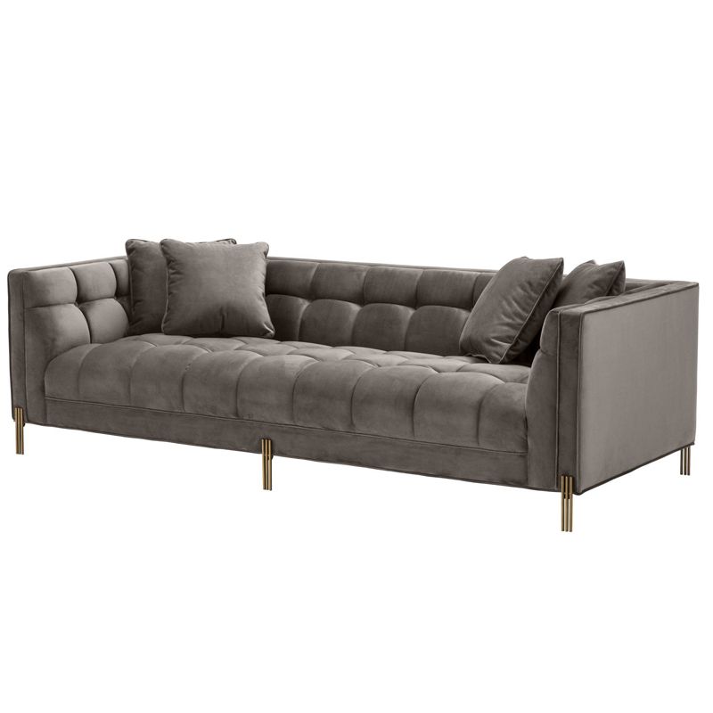 Диван Eichholtz Sofa Sienna grey Серый Матовая латунь в Самаре | Loft Concept 