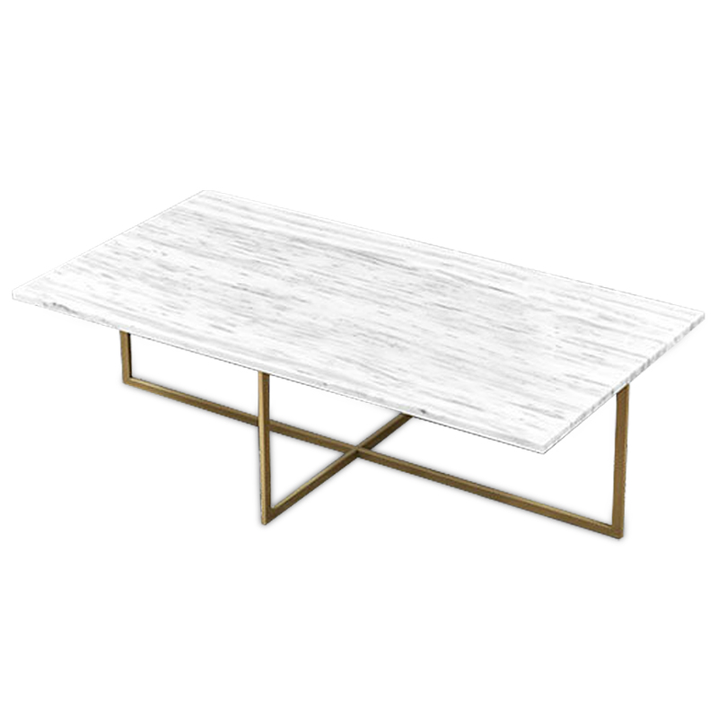 Кофейный стол Monson Coffee Table Белый Золотой в Самаре | Loft Concept 