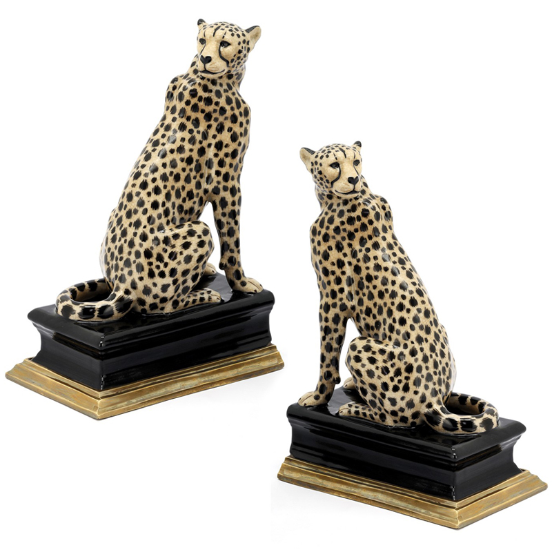 Держатель для книг BOOKEND CHEETAH Черный Золотой Бежевый в Самаре | Loft Concept 