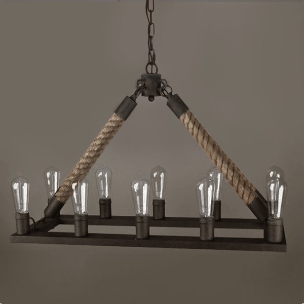 Люстра Square Mini 10 Loft Rope Light Коричневый в Самаре | Loft Concept 