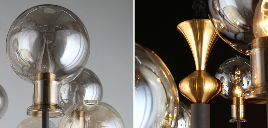 Люстра c дымчатым стеклом Champagne Glass Люстра c дымчатым стеклом Champagne Glass - Loft-Concept в Самаре