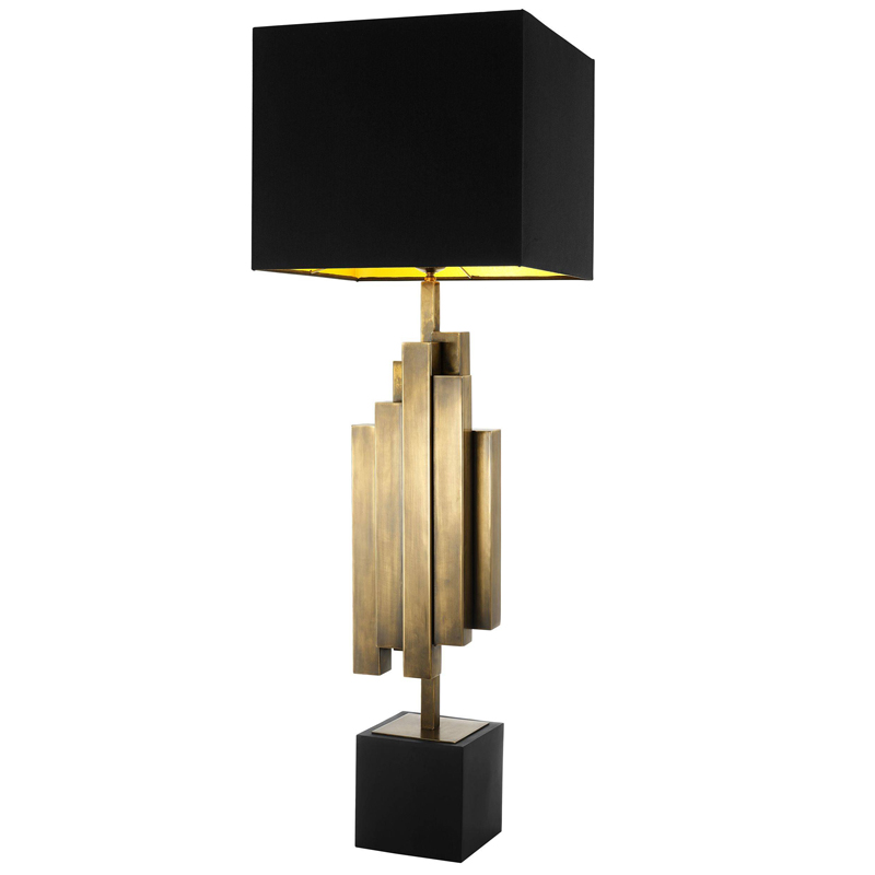 Настольная лампа Eichholtz Table Lamp Beau Rivage Черный Винтажная латунь в Самаре | Loft Concept 