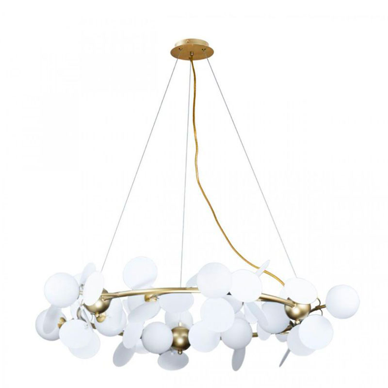 Люстра MATISSE Chandelier circle White диаметр 105 Белый Золотой в Самаре | Loft Concept 