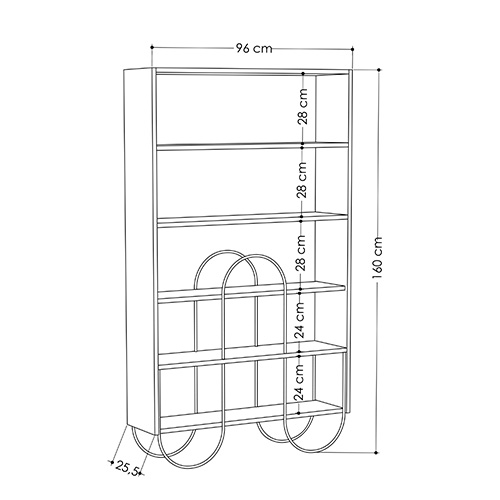 Стеллаж прямой белый с 5-ю открытыми полками NORFOLK BOOKCASE WHITE в Самаре