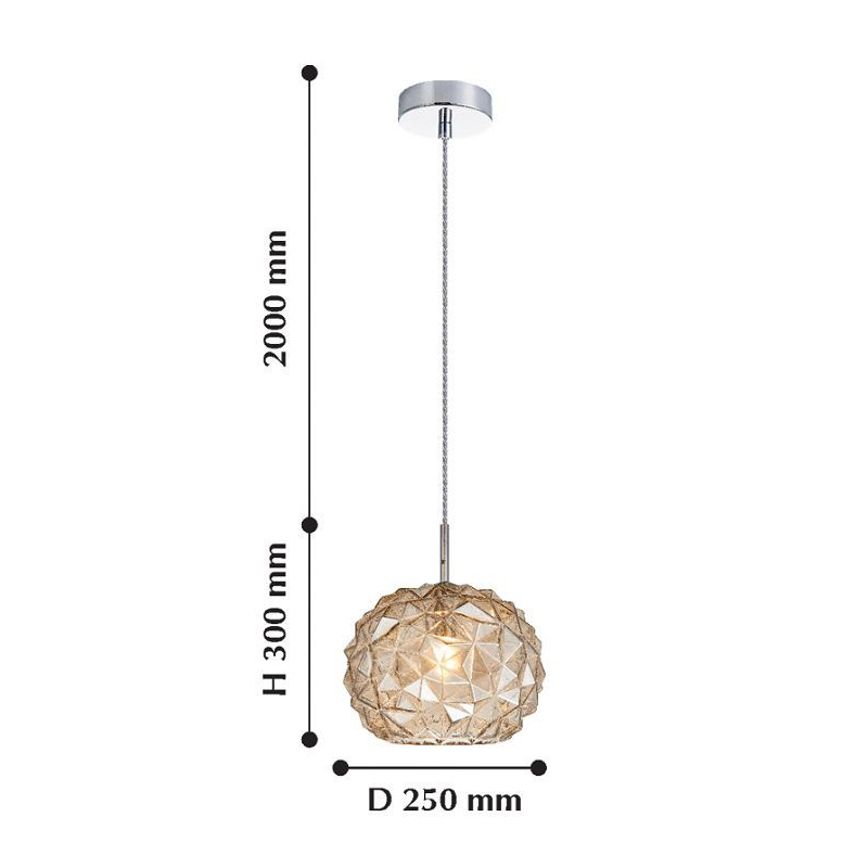 Подвесной светильник коньячного цвета Geometry Glass в Самаре