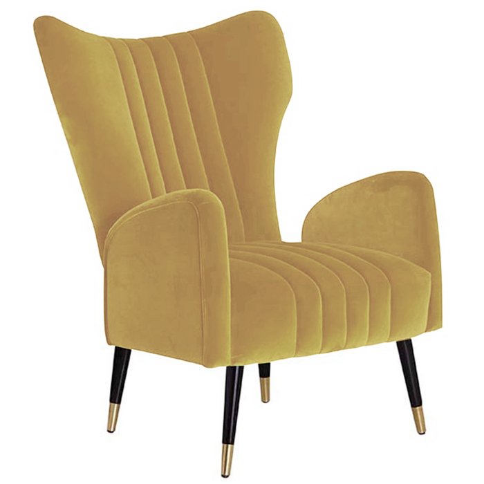 Кресло plant-collections Drummond Armchairs Gold Velvet Желтый в Самаре | Loft Concept 