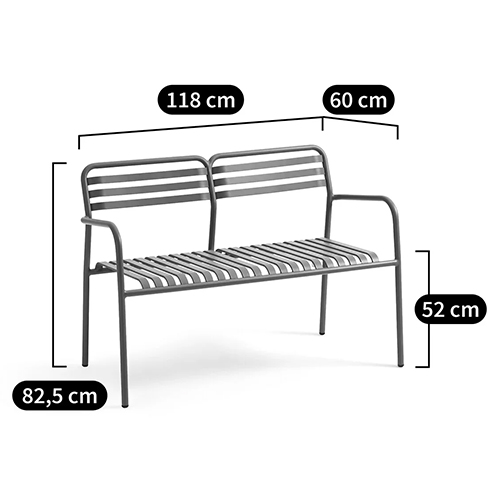 Скамья из алюминия Mack Metal Bench Black в Самаре