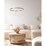 Люстра подвесная круглая золотого цвета с белыми изогнутыми световыми линиями Luke Lampco Tracer Lamp варинант исполнения - 13 | Loft Concept в Самаре