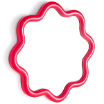 Настенное зеркало с волнистой рамой Mune Mirror Red варинант исполнения - 2 | Loft Concept в Самаре