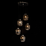 Люстра с 5-ю плафонами серого цвета Smoked Prism варинант исполнения - 3 | Loft Concept в Самаре