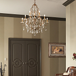 Люстра многоярусная с 12-ю лампами и стеклянными подвесками в классическом стиле Feiss варинант исполнения - 3 | Loft Concept в Самаре