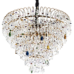 Люстра с прозрачными и цветными подвесками из хрусталя Colorful Crystals Chandelier 12 варинант исполнения - 1 | Loft Concept в Самаре