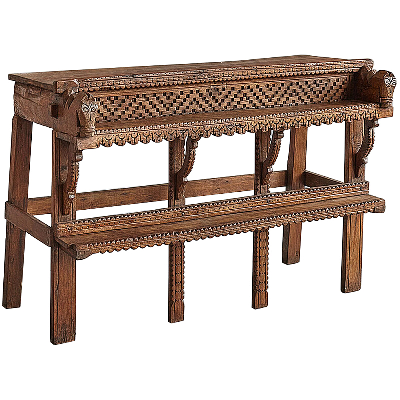 Консоль из антикварного тика Aleta Wooden Console Коричневый Консоль из антикварного тика Aleta Wooden Console Коричневый в Самаре | Loft Concept