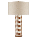 Настольная лампа с узором вдоль колоннообразного основания Brick Surface варинант исполнения - 3 | Loft Concept в Самаре