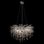 Люстра подвесная с прозрачными стеклянными подвесками в форме капель Диаметр 60 см Droplet Chandelier варинант исполнения - 11 | Loft Concept в Самаре