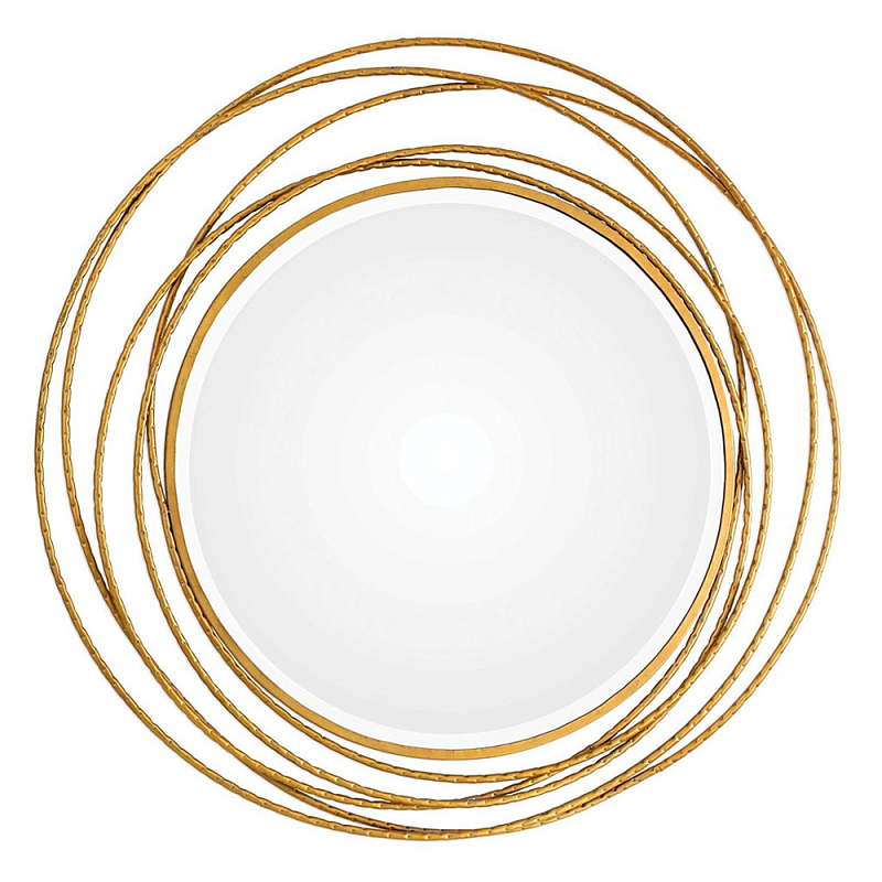 Золотое настенное круглое зеркало Golden Orbit Золотой в Самаре | Loft Concept 