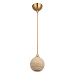 Подвесной светильник с шарообразным плафоном из травертина Shaw Marble Lighting варинант исполнения - 1 | Loft Concept в Самаре