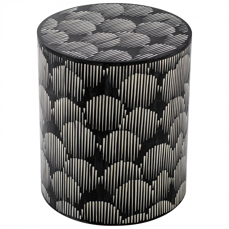 Табурет Black&white Indian Bone Inlay stool Черно-белый в Самаре | Loft Concept 