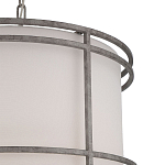 Подвесной светильник в виде барабана с тканевым абажуром и металлическим каркасом Warm Glow варинант исполнения - 1 | Loft Concept в Самаре