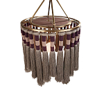 Люстра круглая плетеная с кисточками Walnut Chandelier Tassels Boho Style варинант исполнения - 1 | Loft Concept в Самаре