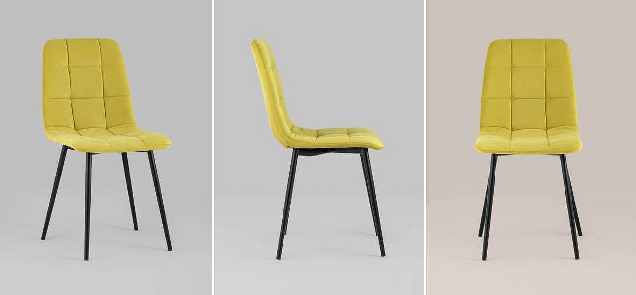Стул NANCY S-2 Chair Желтый Велюр Стул NANCY S-2 Chair Желтый Велюр - Loft-Concept в Самаре