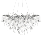 Люстра подвесная с прозрачными стеклянными подвесками в форме капель Диаметр 100 см Droplet Chandelier варинант исполнения - 16 | Loft Concept в Самаре