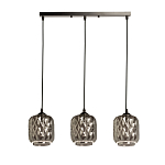 Люстра с тремя плафонами из серого граненого стекла Smoked Prism варинант исполнения - 2 | Loft Concept в Самаре