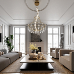 Люстра подвесная из металла с хрустальными прозрачными подвесками Quasar 81 варинант исполнения - 6 | Loft Concept в Самаре