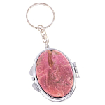 Зеркало брелок складное двухстороннее из натурального камня Родонит Stone Mirrors варинант исполнения - 1 | Loft Concept в Самаре