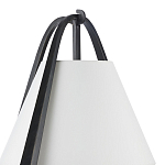 Торшер с черным каркасом и белым тканевым абажуром в форме конуса Stylish Solution варинант исполнения - 2 | Loft Concept в Самаре