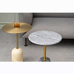 Кофейный столик круглый из мрамора серый Reliable Foundation варинант исполнения - 1 | Loft Concept в Самаре