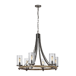 Люстра с цилиндрическим плафонами из толстого волнистого стекла в индустриальном стиле Feiss варинант исполнения - 8 | Loft Concept в Самаре