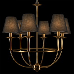 Люстра на металлическом основании бронзового цвета с 6-ю черными конусовидными абажурами Dignity варинант исполнения - 7 | Loft Concept в Самаре