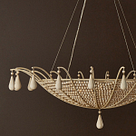 Люстра из деревянных бусин с подвесками в виде капель Wooden Beads варинант исполнения - 2 | Loft Concept в Самаре