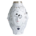 Ваза с декоративными лицами и графическими элементами в виде сердец и символов Faces of Imagination варинант исполнения - 1 | Loft Concept в Самаре