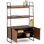 Стеллаж из стали и орехового дерева Derek Wood Rack варинант исполнения - 3 | Loft Concept в Самаре