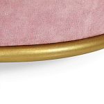 Банкетка круглая пыльно-розовый велюр на 4-х металлических ножках золотого цвета SANJAY варинант исполнения - 3 | Loft Concept в Самаре