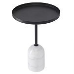 Кофейный столик с круглой чёрной столешницей и мраморным основанием Exquisite Practicality варинант исполнения - 1 | Loft Concept в Самаре