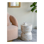 Приставной столик с мозаичным рисунком из раковин устриц Bone Inlay варинант исполнения - 6 | Loft Concept в Самаре