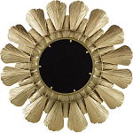 Зеркало круглое настенное в металлической раме Sunny Golden Petals варинант исполнения - 4 | Loft Concept в Самаре