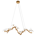 Люстра подвесная линейная с прозрачными стеклянными птичками на ветвях Serip Voa варинант исполнения - 2 | Loft Concept в Самаре
