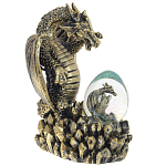 Декоративная статуэтка Дракон и стеклянное яйцо Dragon and Glass Egg Gold Black варинант исполнения - 1 | Loft Concept в Самаре
