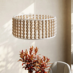 Люстра в форме цилиндра с вставками из деревянных бусин Wooden Beads варинант исполнения - 6 | Loft Concept в Самаре