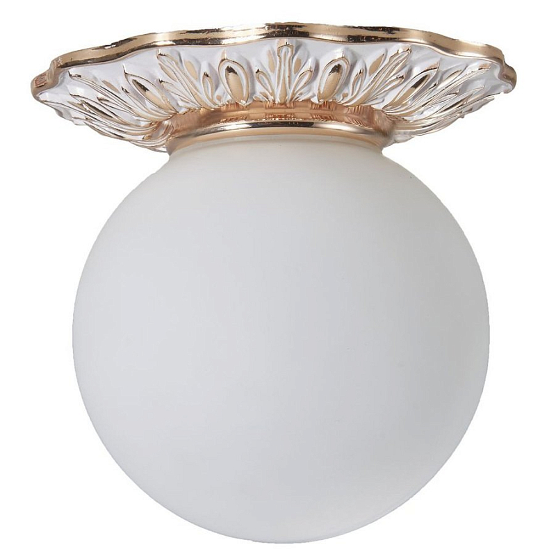 Потолочный светильник Globus Lamp Gold Серебряный Молочный Потолочный светильник Globus Lamp Gold Серебряный Молочный в Самаре | Loft Concept