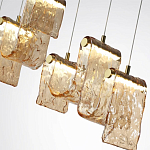 Подвесной светильник линейный с плафонами волнистой формы из фактурного стекла Big Wave варинант исполнения - 10 | Loft Concept в Самаре